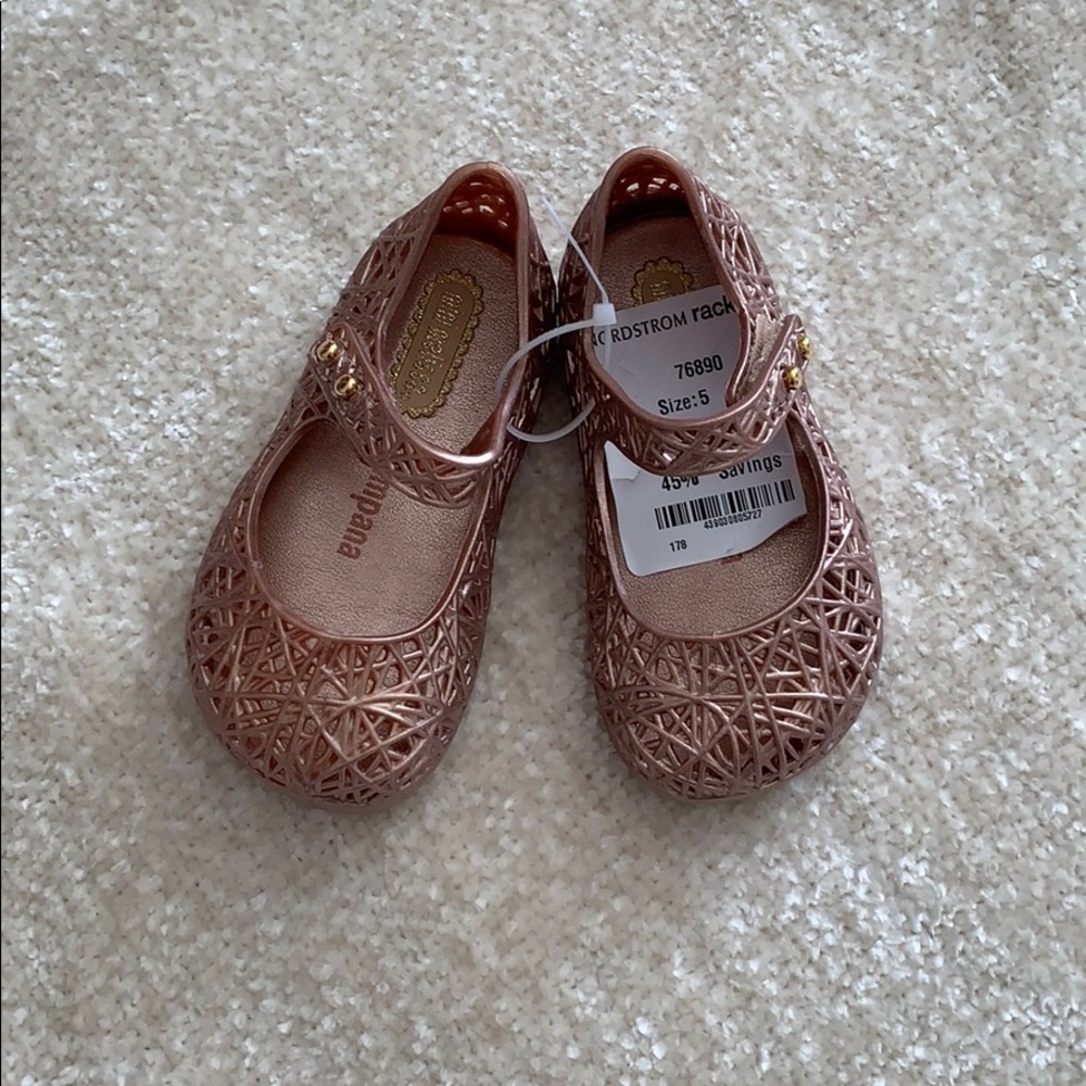 Mini Melissa Rosegold Jelly Mary Janes Size 5